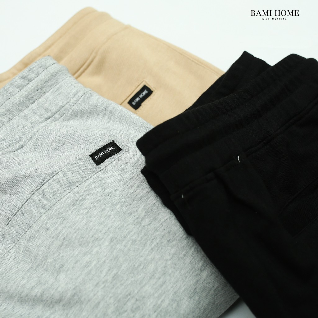 Quần short nỉ cao cấp BAMI HOME phong cách unisex, quần có lai và dây rút dễ phối đồ QSN- 006 | BigBuy360 - bigbuy360.vn