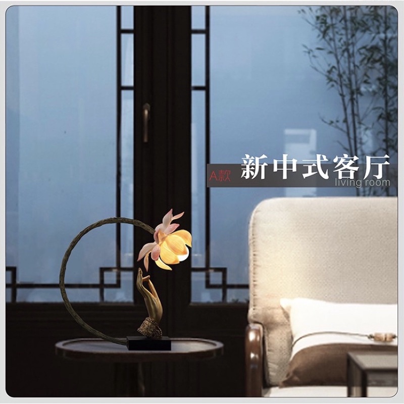 ĐÈN HOA SEN TAY PHẬT THỜ CÚNG TRANG TRÍ DECOR CAO CẤP