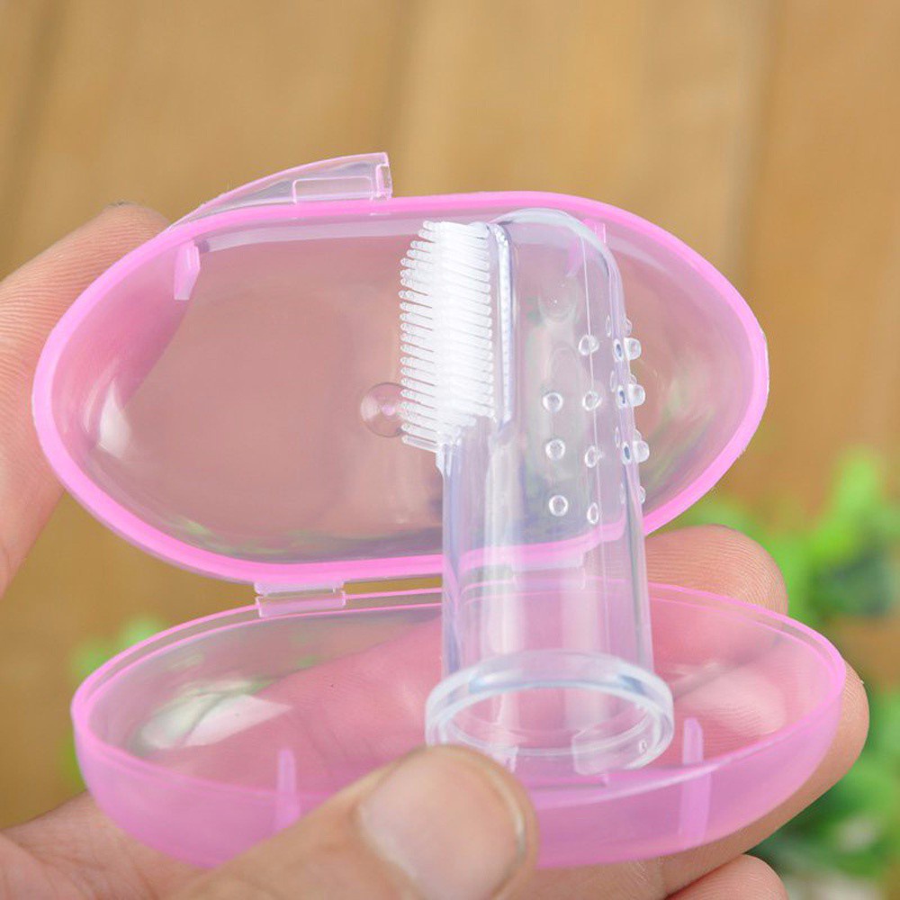 YIYU Bộ Bàn Chải Đánh Răng Mát Xa Ngón Tay Bằng Cao Su Mềm Nhiều Màu Dễ Thương Cho Bé