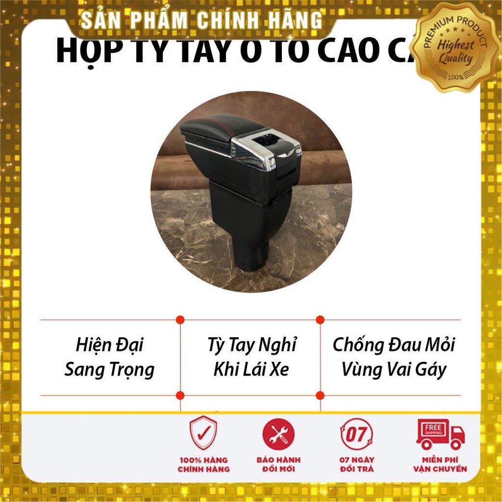 Hộp tỳ tay cho xe CHEVROLET CRUZE - 7 cổng usp, 2 ngăn đựng đồ tiện ích - quà tặng cây thông thơm treo xe