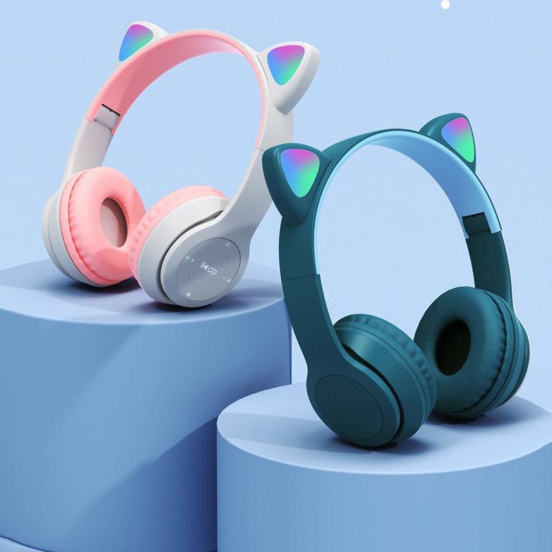 Tai nghe bluetooth không dây hình tai mèo dễ thương