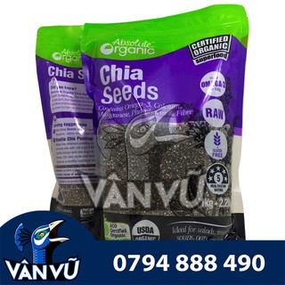 Hạt chia đen úc organic absolute chia seeds túi tím 1kg tốt cho tim mạch