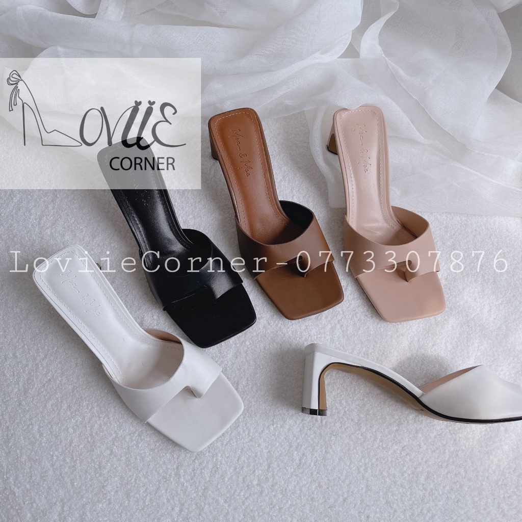 DÉP CAO GÓT 5 PHÂN LOVIIECORNER - DÉP NỮ THỜI TRANG - GUỐC NỮ ĐẾ VUÔNG 5CM XỎ NGÓN DÂY MẢNH D200770