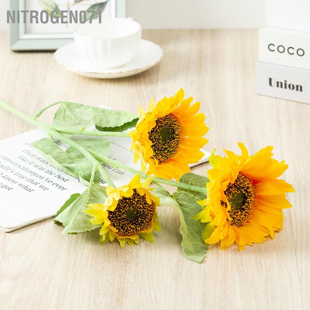 Nitrogen071 Artificial Sunflower Simulation Flower Silk Cloth for Home Living Room Decoration Wedding Bouquet Prop