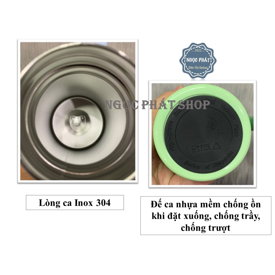 Ca giữ nhiệt Inox 304, dung tích 450ml J001 có tay cầm