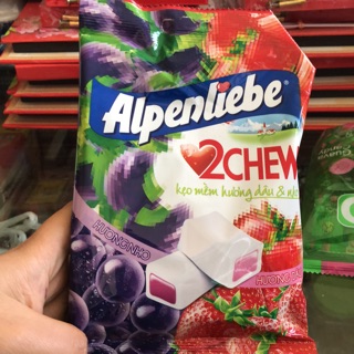 Kẹo Alpenliebe 2chew mềm 87,5g (hương dâu, nho)
