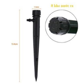 Béc tưới 8 tia có que cắm 0-70L/h tưới gốc điều chỉnh được lưu lượng
