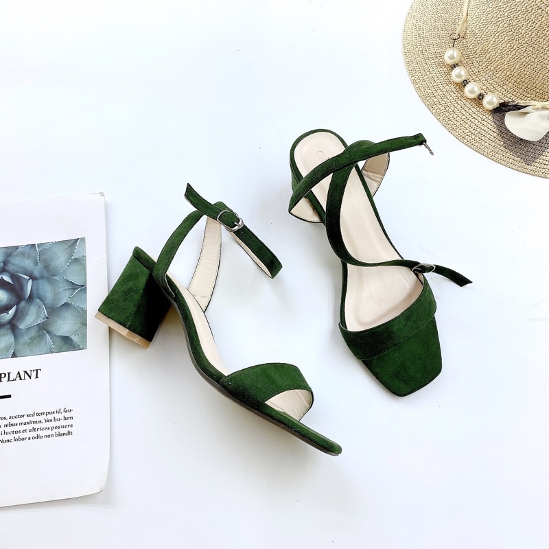 Sandal da lộn phối nơ xinh xắn - 2111