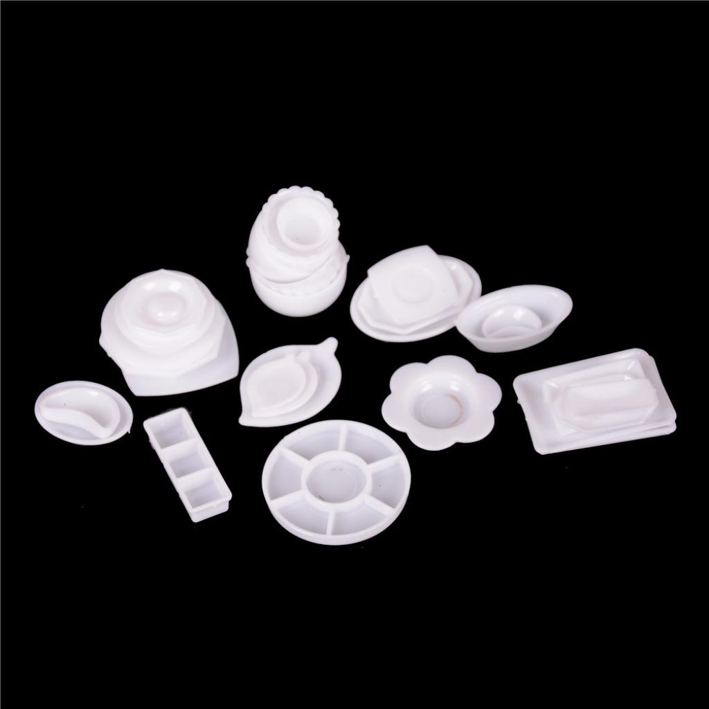 Set 10-15 Dĩa Ly Tách / Chén Dĩa Mini Tỉ Lệ 1: 12 Trang Trí Nhà Búp Bê