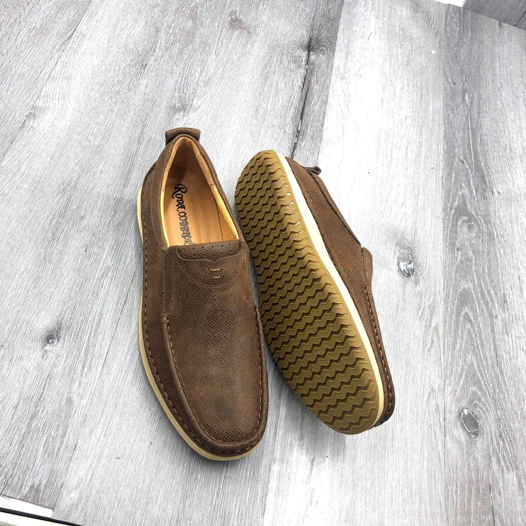 Giầy lười nam da thật hàn quốc đế cao su 2020 HT686