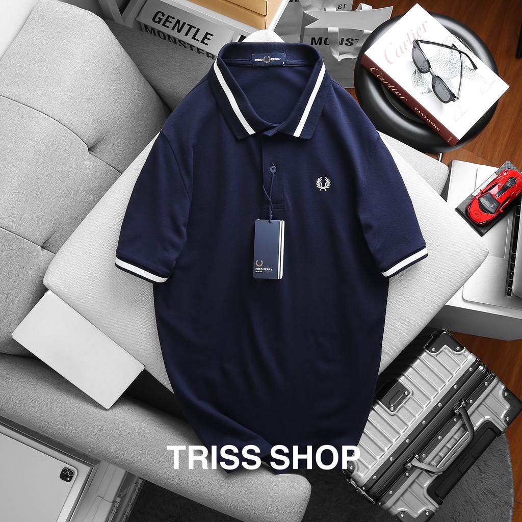 Áo polo nam ngắn tay FredPerry viền cổ 5 chất liệu cotton thoáng mát