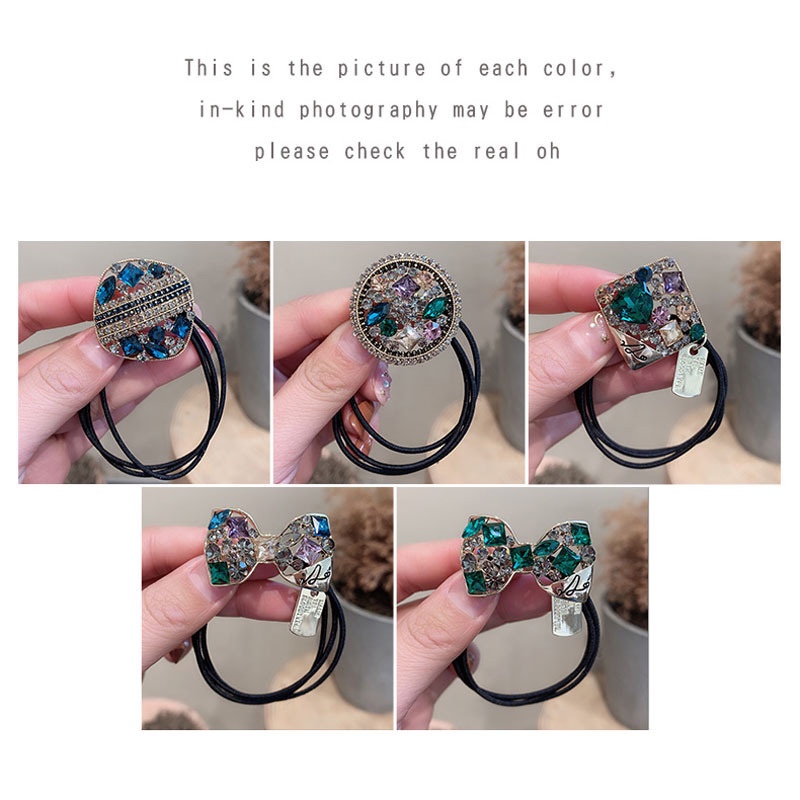 Dây Buộc Tóc Haimeikang Đính Đá Phong Cách Sang Trọng Thời Trang Cho Nữ