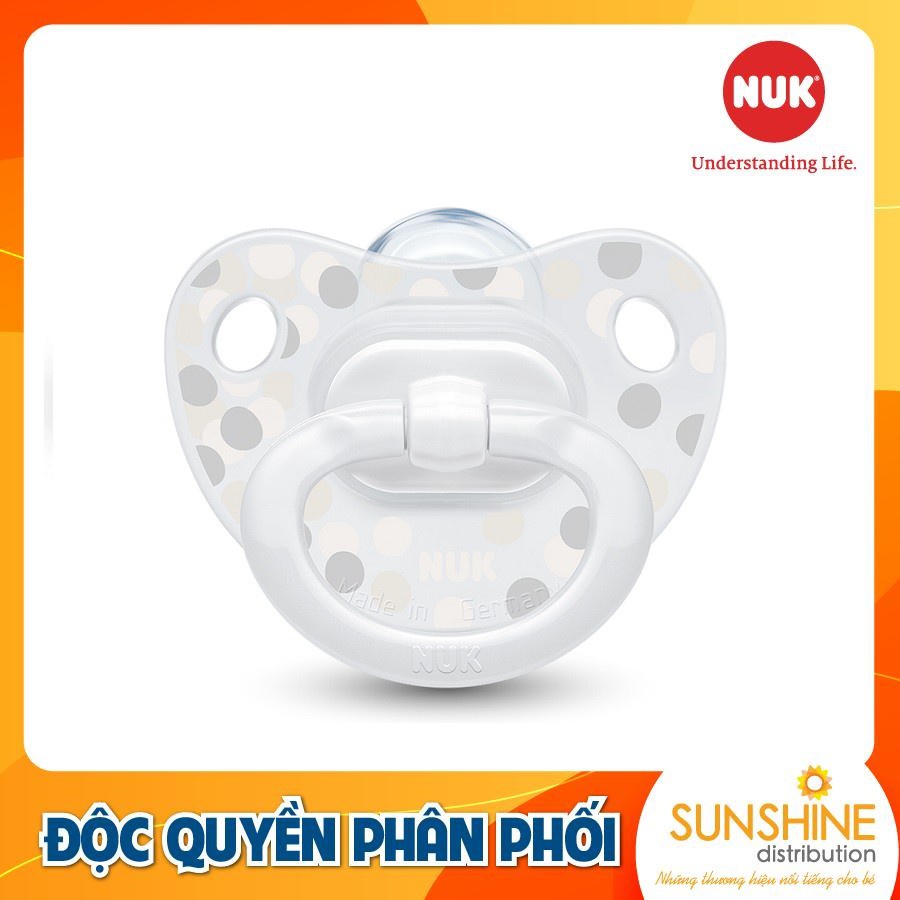 Bộ 2 ti giả NUK silicone Happydays 0-6m, 6-18m - Hàng cao cấp chính hãng