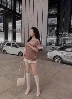 Áo nhung cộc tay nữ siêu hot ( ảnh thật)