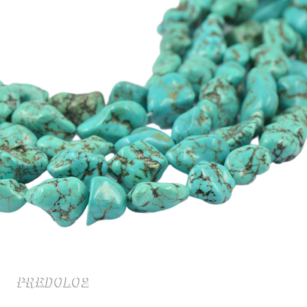 Blue Turquoise Gemstone Stone Nugget Beads Jewellery Making Strand 16" DIY