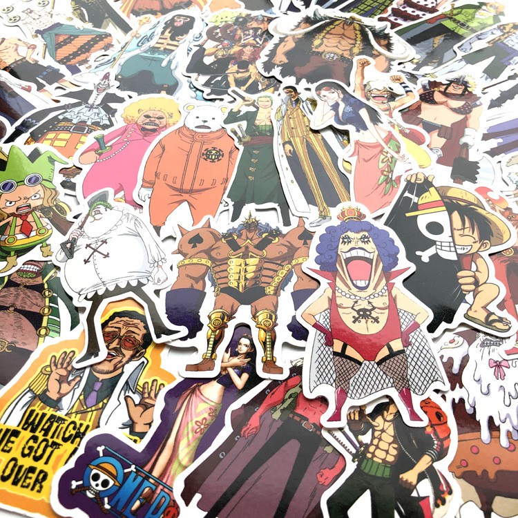 Set 75 miếng sticker trang trí cơ thể kiểu nhân vật one piece chống thấm