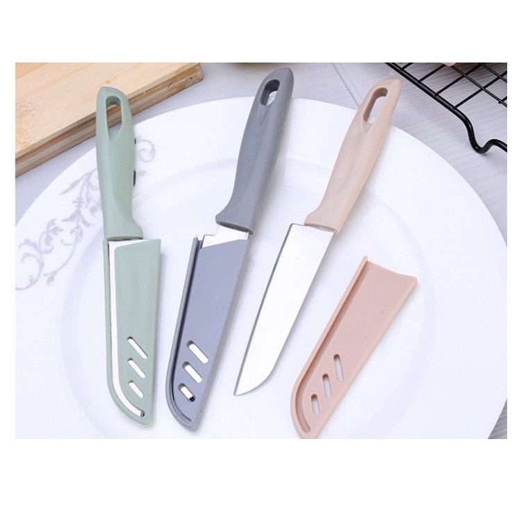 Dao gọt hoa quả có nắp an toàn, dao gọt trái cây chất liệu thép không gỉ 88197 Shop Siêu Rẻ 88