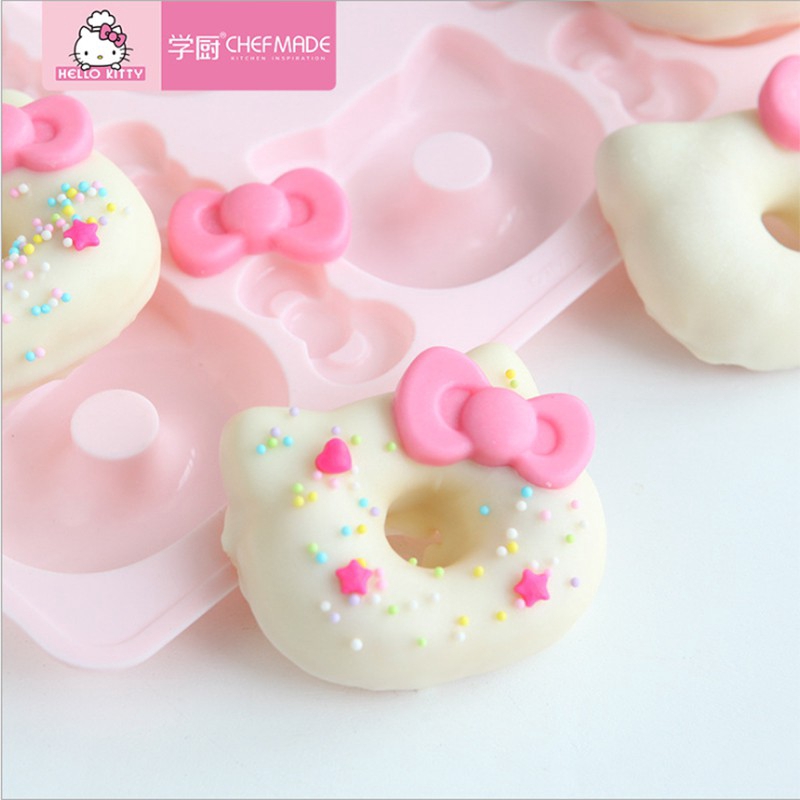 Khuôn Silicon Làm Bánh Donut Hình Hello Kitty