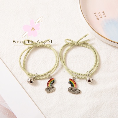 Một Cặp Vòng Tay Dây Cao Su Mặt Hình Đám Mây Ghép Hình Đám Mây Ghép Nối Tình Bạn Sáng Tạo Màu Cầu Vồng Kích Thước Nhỏ/Họa Tiết Cầu Vồng Sáng Tạo Dành Cho Bạn Bè/Người Thân