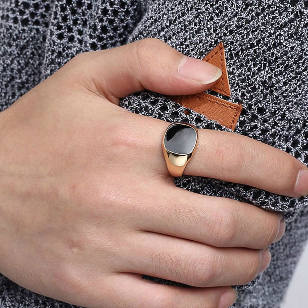 Nhẫn Thép Không Gỉ Mạ Vàng Bạc Size 7-12 Cho Nam