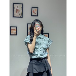 Áo Sơ Mi Công Sở Bèo Tay Bèo Ngực