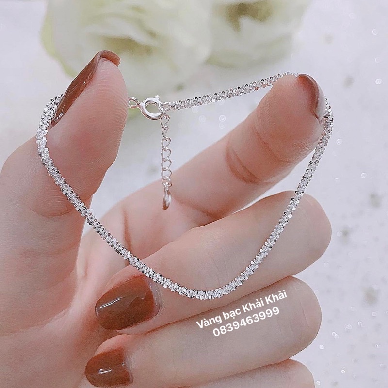 Lắc tay xù bạc ta - Lắc tay kim sa bạc S925 - Lắc tay nữ bạc ta - Vàng bạc Khải Khải