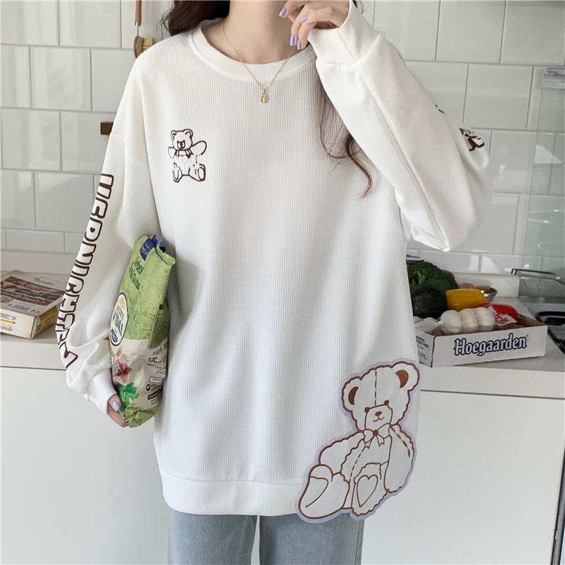 Áo Hoodies Nữ Thêu Hoa Thời Trang Hàn Quốc Mới