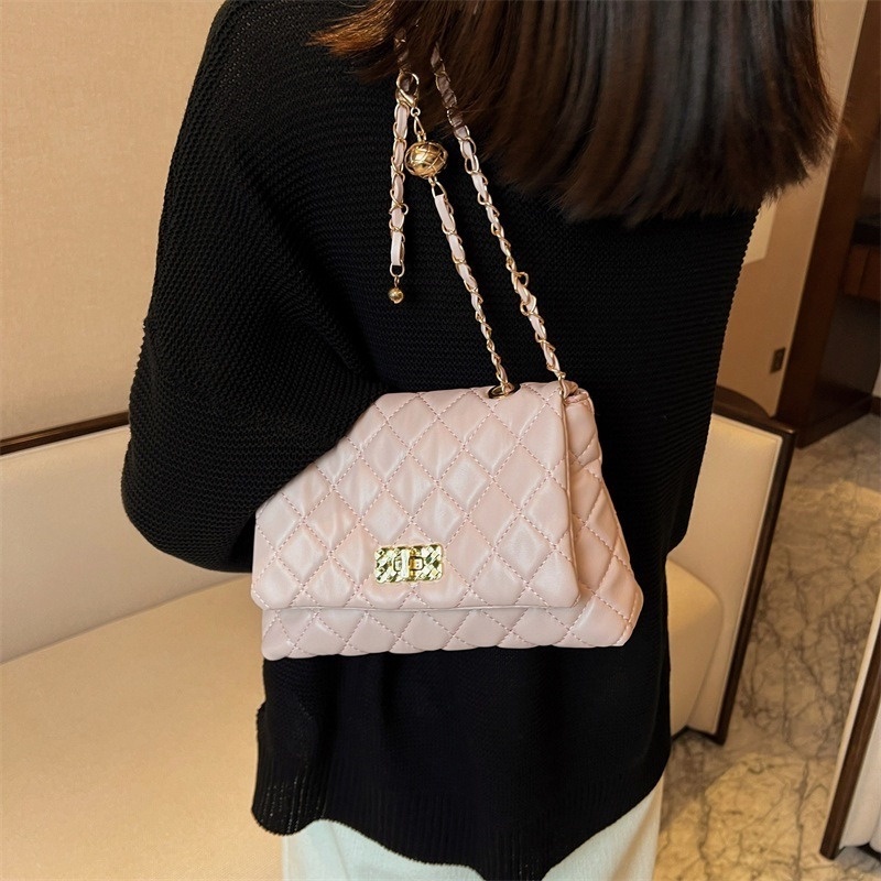 Túi Đeo Chéo Phối Dây Xích Hình Thoi Cỡ Nhỏ Thời Trang Mùa Hè Mới NB00106