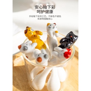 Thìa mèo sứ mini cute