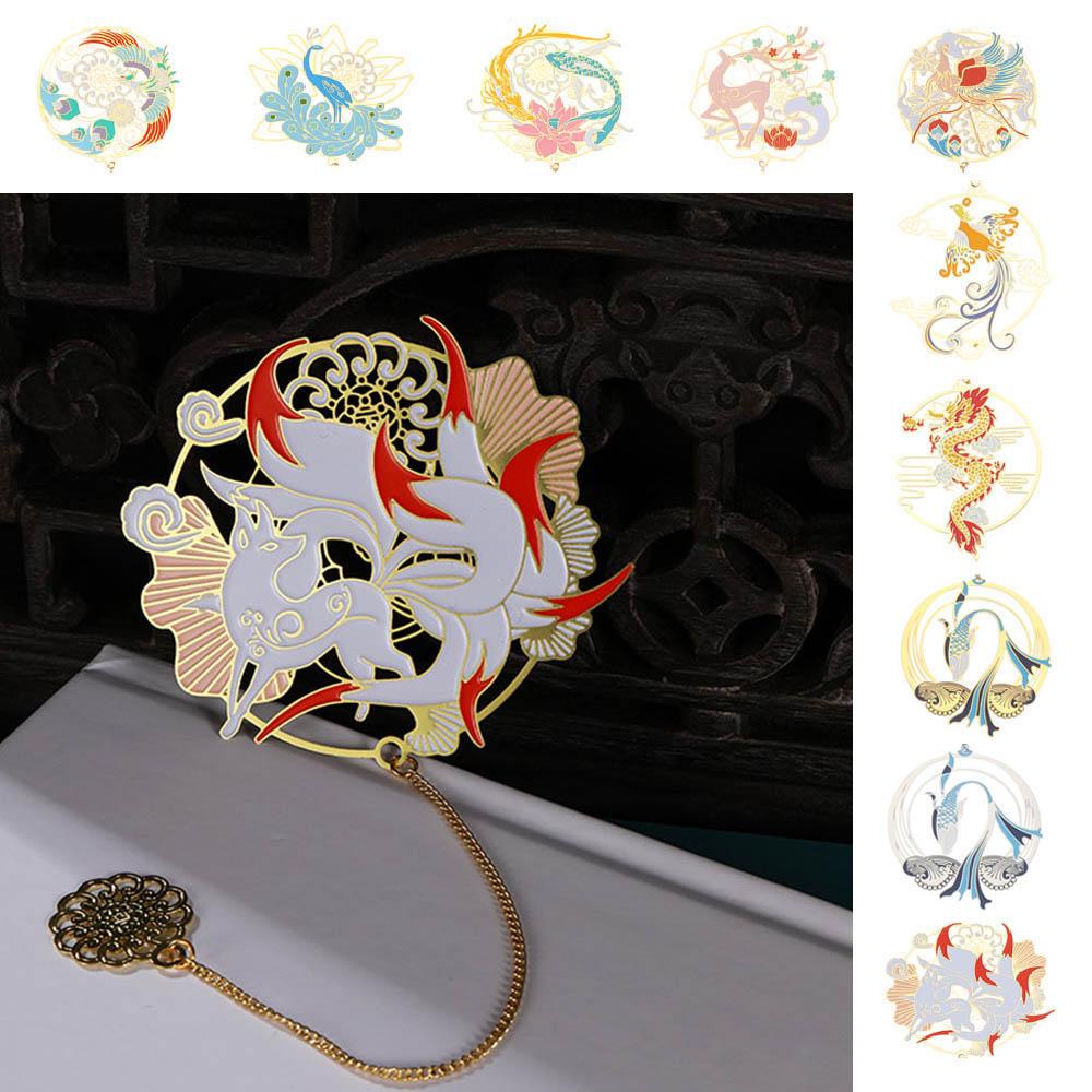 Lansel Đánh Dấu Trang Sách Bằng Đồng Thau Hình Cá Koi / Chim Công
