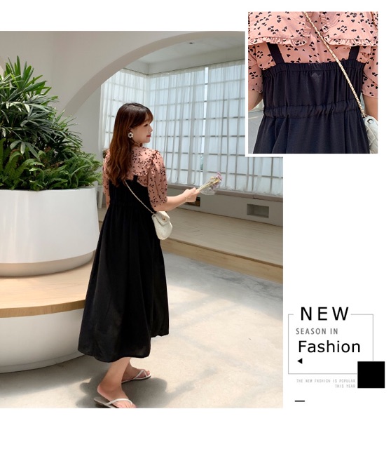 Váy yếm big size form dài cài nút trước size 65-105kg