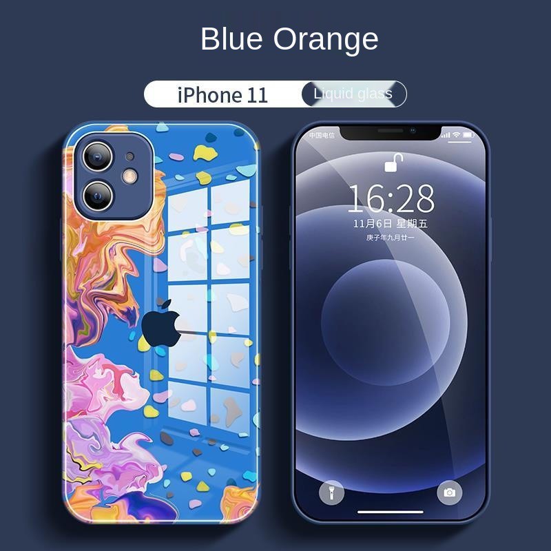 Ốp Điện Thoại Mặt Kính Siêu Mỏng Chống Rơi Màu Sắc Tương Phản Dành Cho Iphone 11pro / Xsmax / Xr / 6 / 7 / 8splus | BigBuy360 - bigbuy360.vn