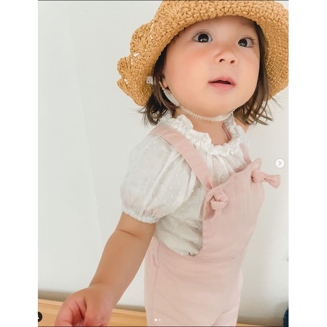 Quấn yếm hai dây bucket made in Korea ống loe vintage cho bé gái Hàn Quốc thời trang trẻ em BABYKOREA