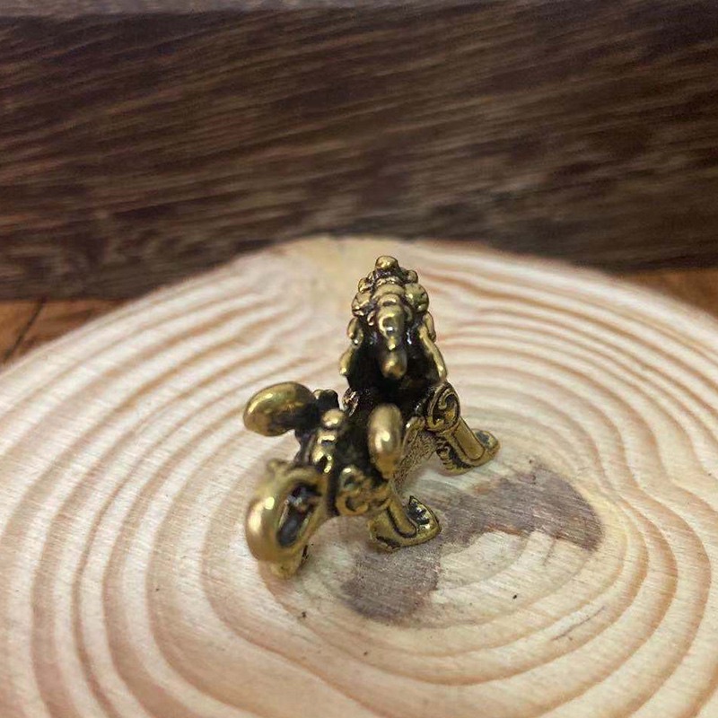 Tượng tỳ hưu mini bằng đồng thau , móc khoá tỳ hưu chiêu tài lộc may mắn