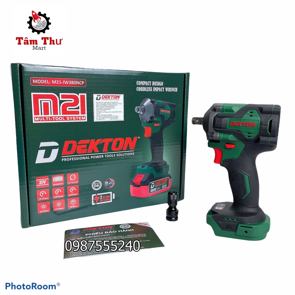 Máy Siết BuLong Dekton M21-IW380CP Không Chổi ThanLực Siết 380Nm
