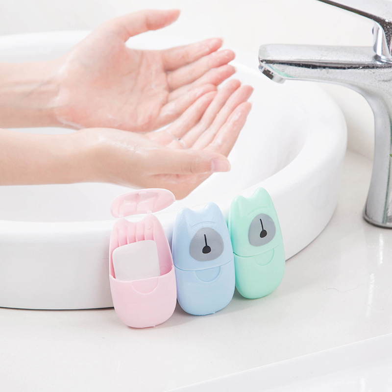[Hàng mới về] Set 50 tờ xà phòng giấy bỏ túi dùng một lần tiện lợi khi đi du lịch