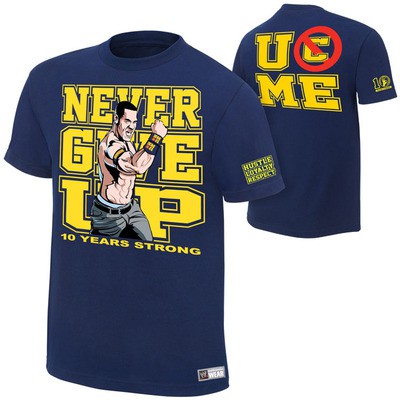 Áo phông WWE John Cena "Never Give Up" tím than