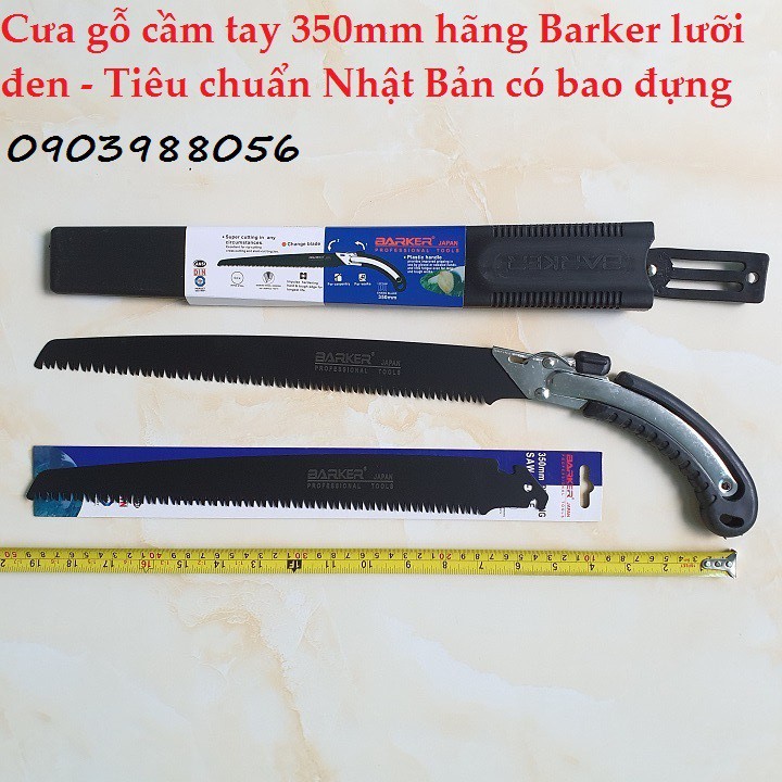 Cưa gỗ cầm tay 350mm hãng Barker lưỡi đen - Tiêu chuẩn Nhật Bản có bao đựng