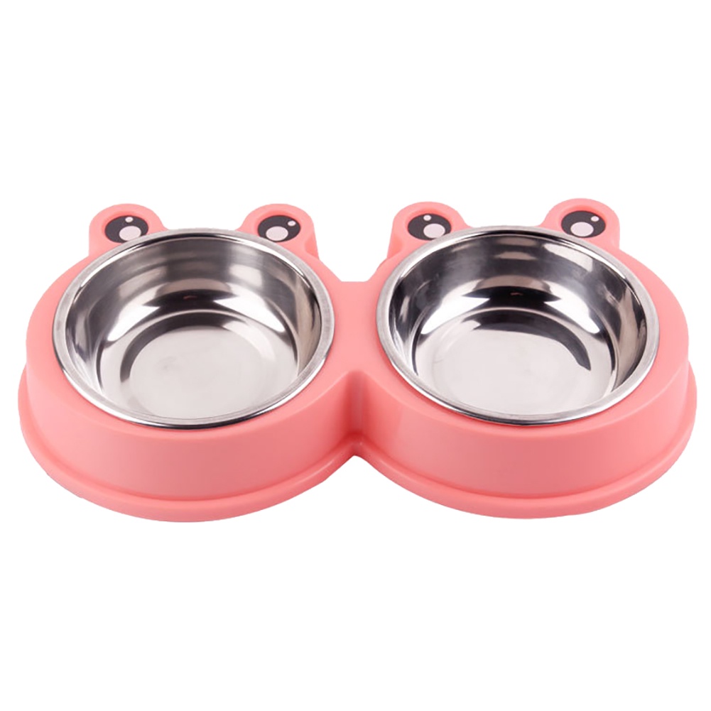 Tô/bát/dĩa BằNg ThéP Không Gỉ HìNh ẾCh Dễ Thương Cho Thú Cưng