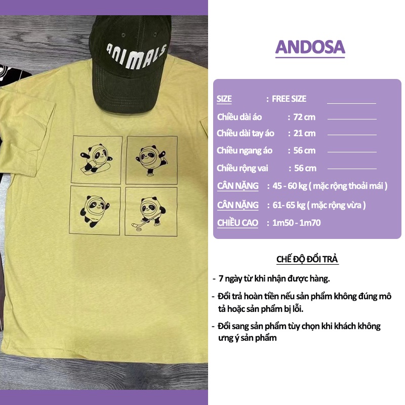 Áo thun 3158 nam nữ form rộng tay lỡ in hình phông chất cotton khô hàng Quảng Châu ANDOSA AT09