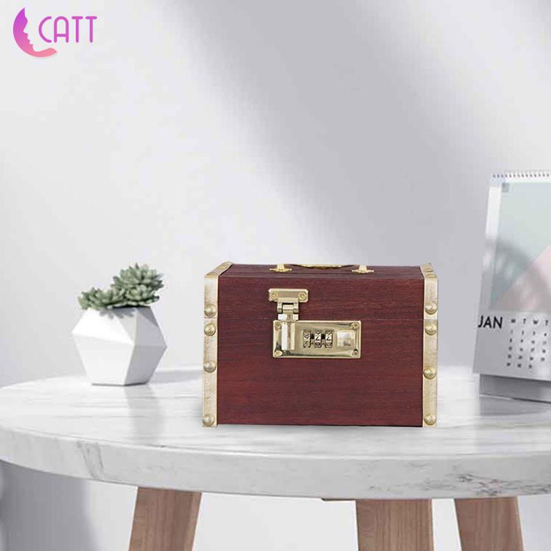 1  Hộp Đựng Tiền Tiết Kiệm Phong Cách Cổ Điển Có Khóa Mật Khẩu Dành Cho