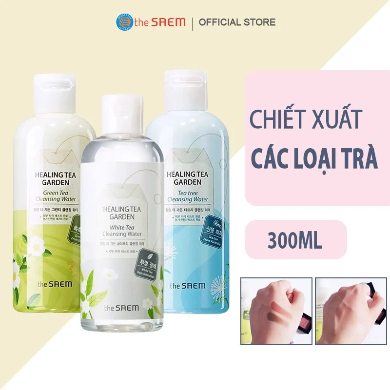 Nước Tẩy Trang Chiết Xuất Từ Các Loại Lá Trà The Saem Healing Tea Garden Cleansing Water 300ml