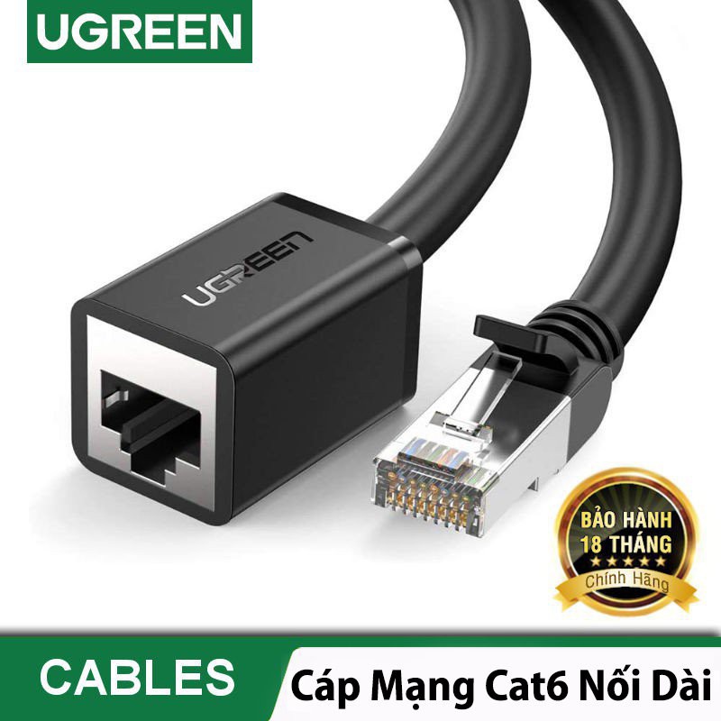 Cáp mạng nối dài Cat6 màu đen Cao Cấp UGREEN 11278 11280 11282 11283 NW112