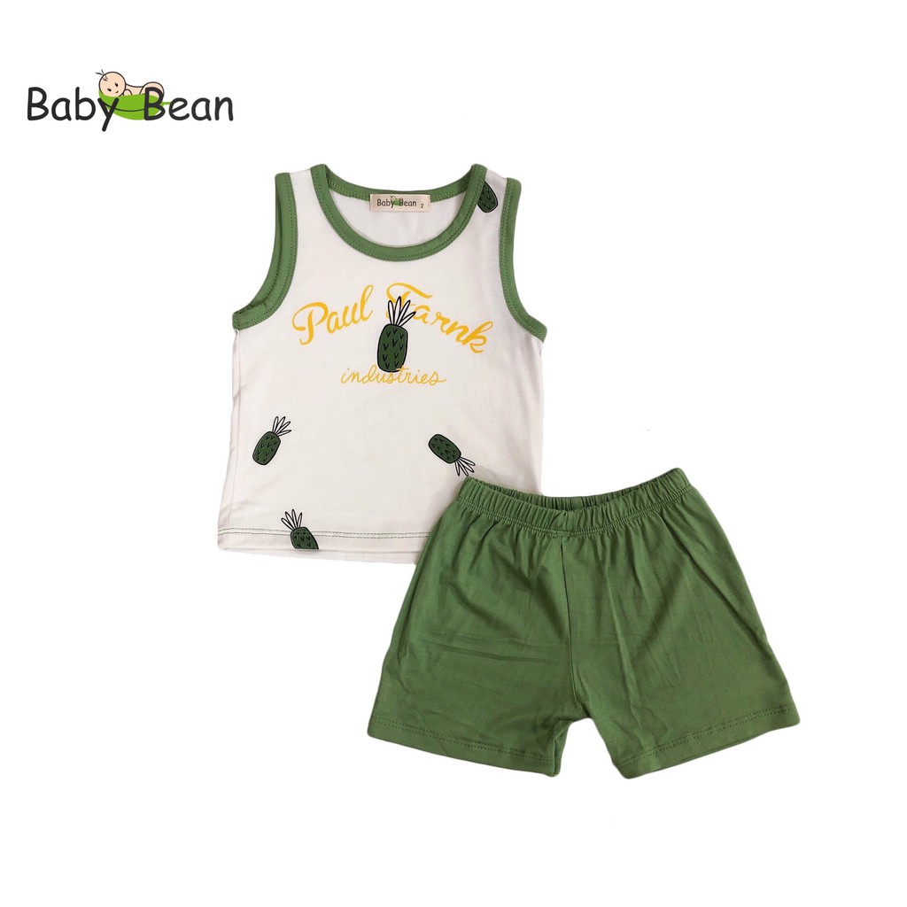 [Mã FARSBR242 giảm 15% đơn 99K] Đồ Bộ Thun Lạnh Sát Nách hình Quả Dứa Bé Sơ Sinh Trai BabyBean (7kg-12kg)