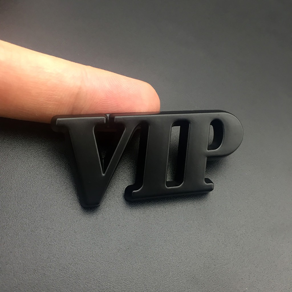 Logo Chữ VIP Kim Loại dạng 3D Trang Trí Xe Hơi Ô Tô (nhiều màu)
