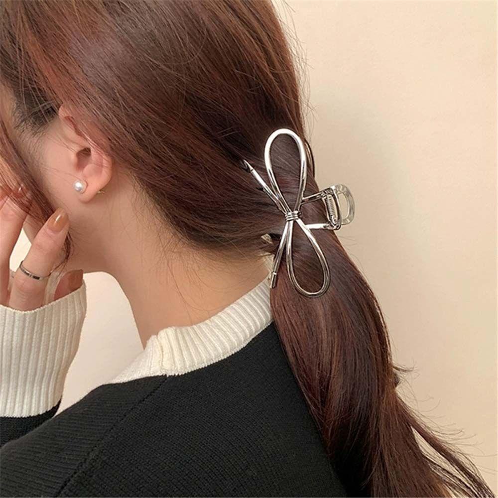 JARRED Kẹp Tóc Hình Nơ Bằng Kim Loại Thời Trang Cá Tính Cho Nữ