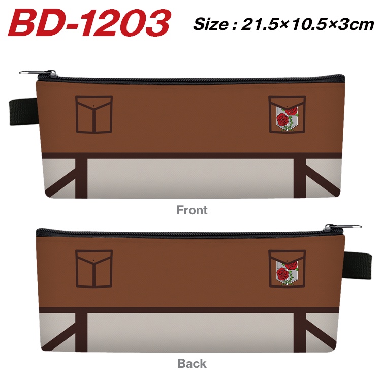 Túi Đựng Bút Mini Bằng Da PU Họa Tiết Attack on Titan Mikasa Ackerman Eren Jaeger Cho Học Sinh
