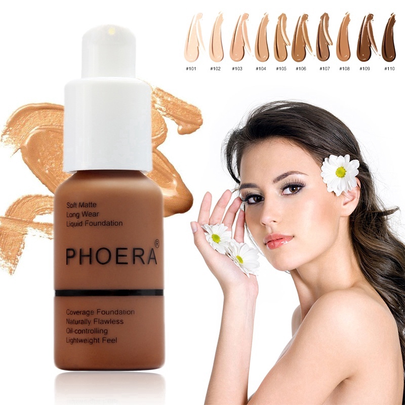 Kem Nền Che Khuyết Điểm Phoera Dạng Lỏng Mềm Dưỡng Ẩm Kiềm Dầu Làm Sáng Da | BigBuy360 - bigbuy360.vn