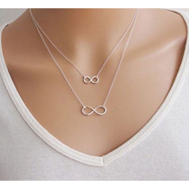 Dây chuyền hai mặt hình số 8 dành ch nữ