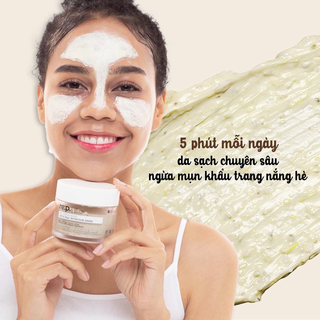 Mặt Nạ REP Mặt Nạ Đất Sét Hữu Cơ Hoa Cúc Giảm Sưng Mụn RE:P BIO FRESH MASK WITH REAL CALMING HERB 130G [NHẬP KHẨU]